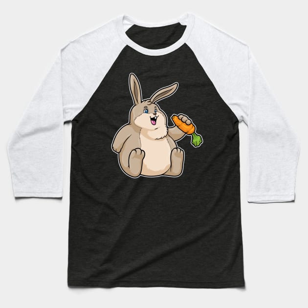 Rabbit with Carrot Baseball T-Shirt by Markus Schnabel